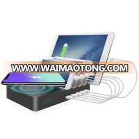 Factory price wholesale custom Multiple 5 USB magnetic mobile phone universal headset charger Wireless Charging Dock Station