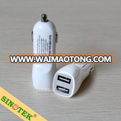 SINOTEK promotional usb car charger OEM logo 3.1A dual usb car charger