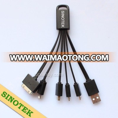 SINOTEK multi cable usb 5 in 1 universal usb charger cable for cellphone