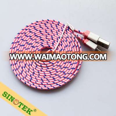 SINOTEK newest high quality charging 2M sync data braided micro usb cable