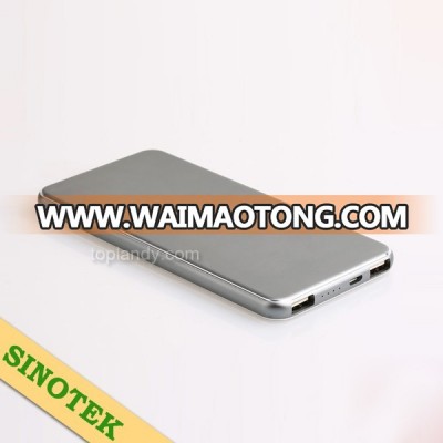 SINOTEK classical style slim dual port 8000mAh mobile power bank charger