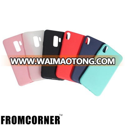 Fromcorner Factory Wholesale Slim Matte Frosted Silicone Candy Color TPU Cell  Phone Case Back Cover For Samsung S9 Plus